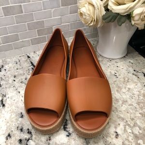 New Melissa puzzle platform peep toe flats brown 9